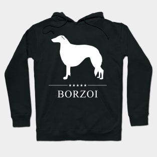 Borzoi Dog White Silhouette Hoodie